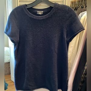 Navy 100% cashmere J Crew t-shirt—size Large